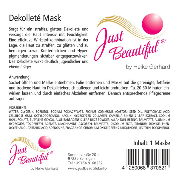 Just Beautiful ® Hydrogel Décolleté Mask 
